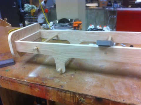 Process shot of sanding the pants butler.