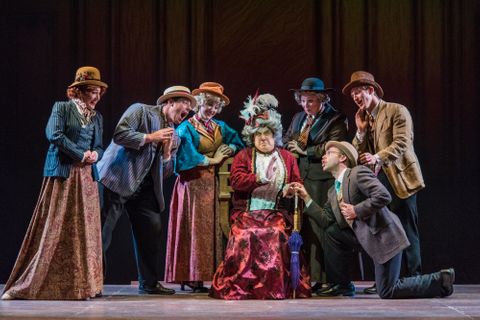 Lady Hyacinth and the Ensemble as they sing Lady Hyacinth Abroad.