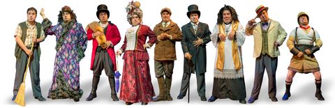 Josh Kellman in costume as each of his characters in the show.